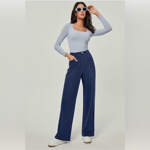 IUGA Stylish Blue Wide-Leg Women's Pants